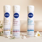 NIVEA Beauty Elixir deomilk Fresh sprej i roll-on prvi je dezodorans s dragocjenom mliječnom esencijom koji hidratizira kožu i vraća joj prirodnu ljepotu (foto: Nivea promo)