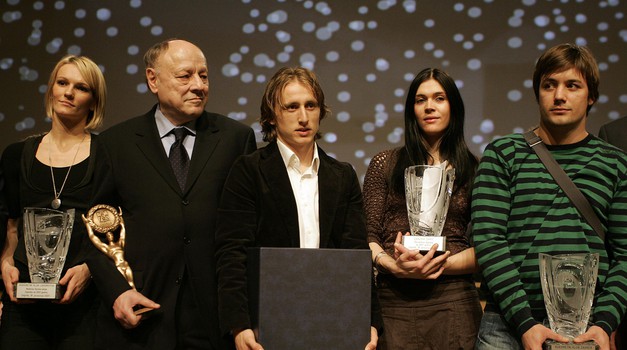 Dodjela priznanja sportasima Zagreba u KD Vatroslava Linskog. Nogometas Luka Modric, taekwondoasica Sandra Saric, Hrvoje Horvat, Mirko Novosel. Photo: Jurica Galoic/PIXSELL