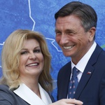Kolinda Grabar-Kitarović in Borut Pahor leta 2019. (foto: Borut Živulović/Bobo)