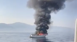 VIDEO: Kod Cresa se zapalilo plovilo s četvero Slovenaca