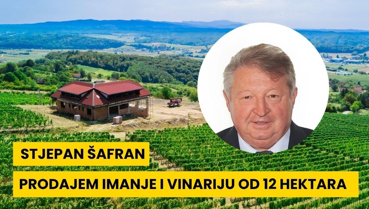 Prodaje se životno djelo; „Šafran breg – raj na hrvatskoj zemlji“ – posjed s 12 hektara vinograda biranih bijelih sorta starih 10 godina na idealnoj nadmorskoj visini