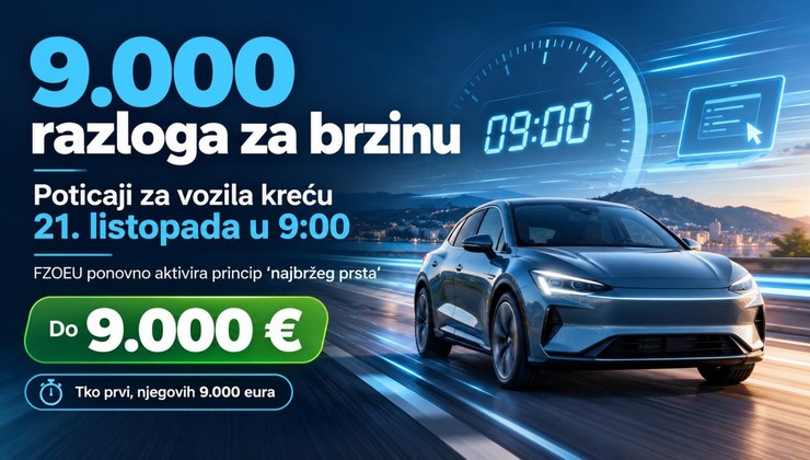 Objavljen "lov" i na 9000 eura poticaja za aute NAJBRŽI PRST PONOVO U IGRI! Otkrivamo sve što trebate znati o poticajima: kako, gdje, kada, što...